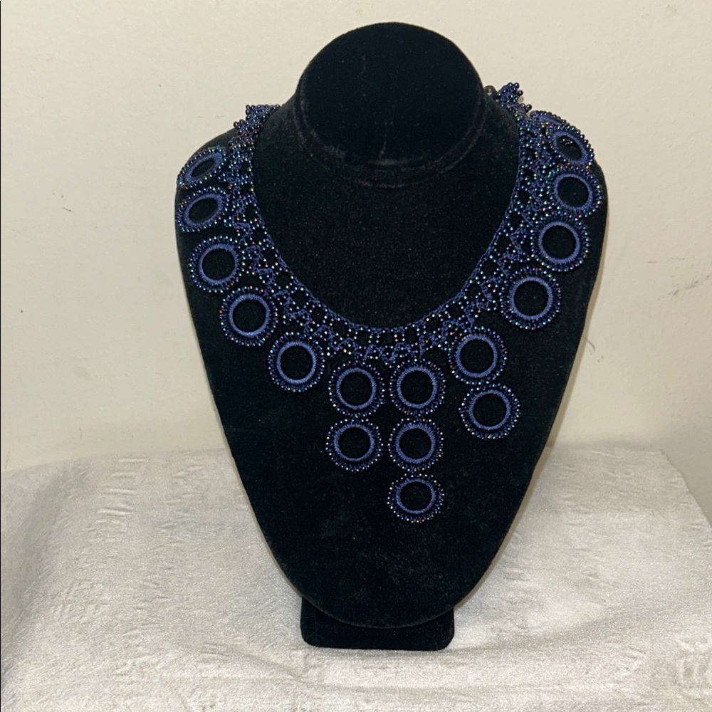 Elegant Blue Beaded Necklace